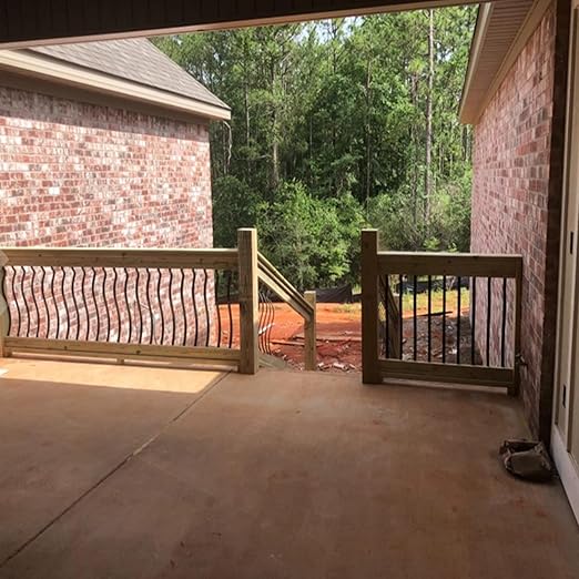 Deck Balusters 61 Pack Metal Deck Spindles, 32-1/4"x1" Staircase Baluster with Screws, Black Metal Deck Railing for Wood and Composite Deck, Stylish Baluster for Outdoor Stair Deck Porch