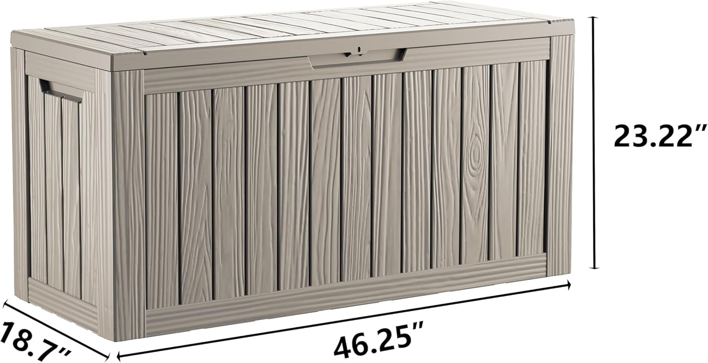 80 Gallon Double-Wall Resin Deck Box - Lockable Waterproof Outdoor Storage Box, 515lbs Capacity & Doubles as Seating for Patio Furniture - Garden Tools, Pool Accessories (Brown)