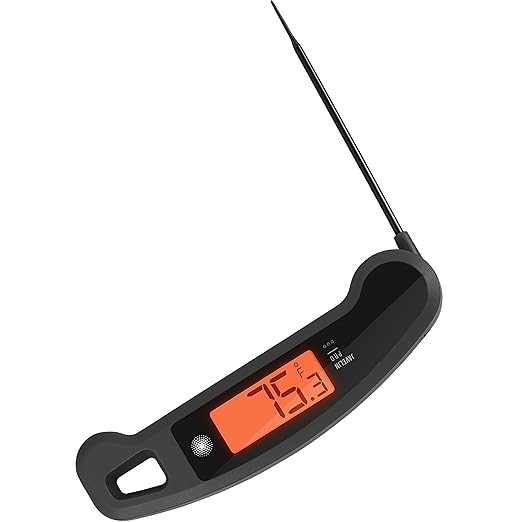 PX1D Javelin PRO Duo Ultra Fast Professional Digital Instant Read Meat Thermometer for Grill and Cooking, 4.5" Probe, Auto-Rotating Backlit Display, Splash Resistant – Ink