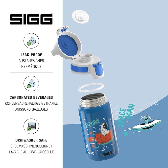 SIGG - Stainless Steel Kids Bottle - Shield One - Suitable For Carbonated Beverages - 17 Oz