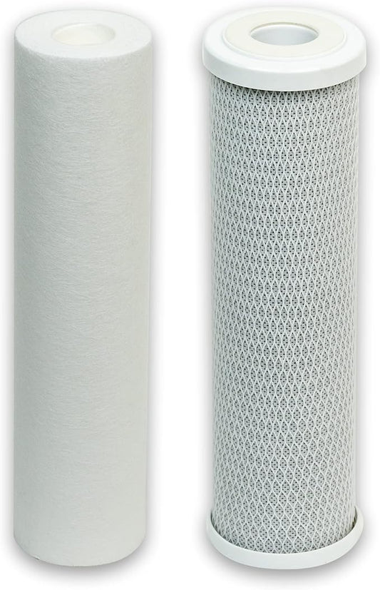CFS – Replacement Water Filter Kit Includes Sediment & Carbon Cartridge Compatible with 10" Reverse Osmosis and Under Sink Systems Models – Removes Bad Taste & Odor – 1 Micron (1 Pack Filter Kit)