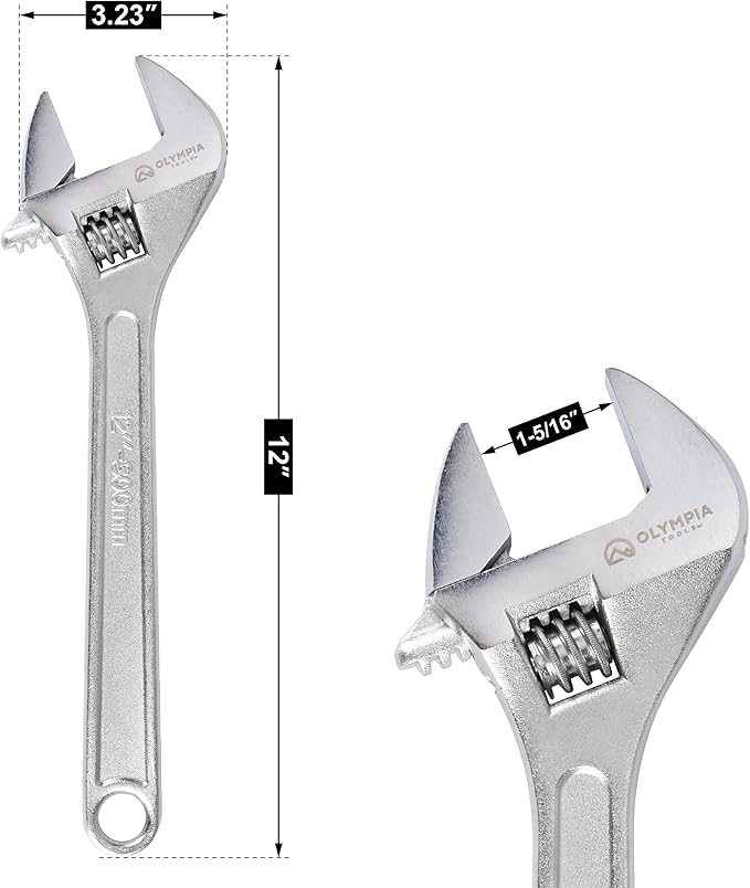 Olympia Tools 01-012 12" Adjustable Wrench