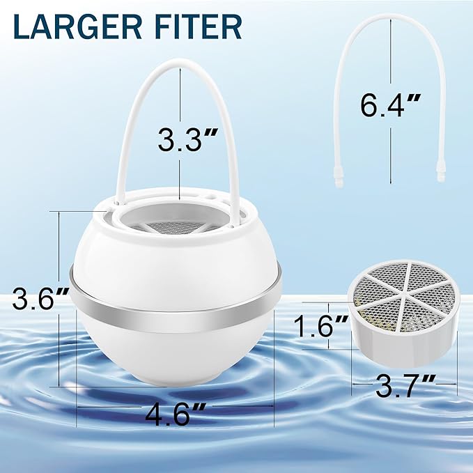 Bath Ball Filter，Bathtub Water Filter For Tub Faucet, Removes Contaminants For Softer, Smoother Skin, BPA Free