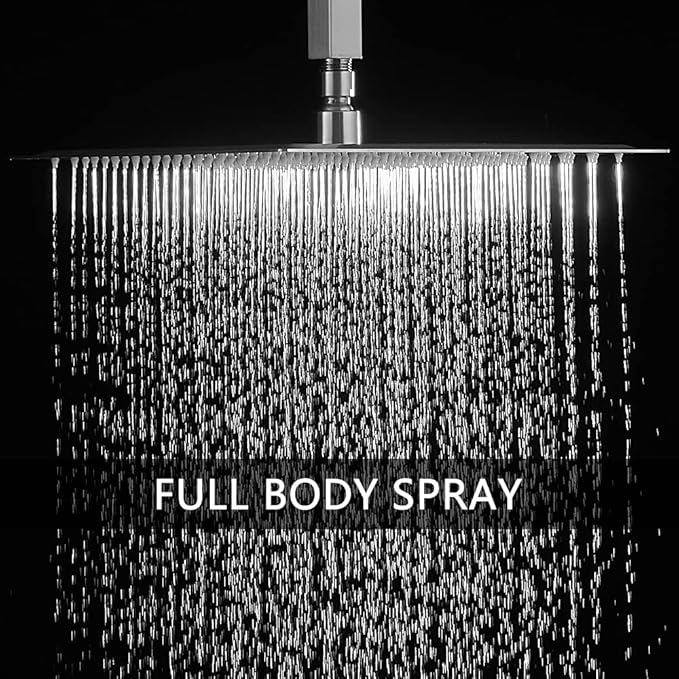 Brushed Nickel Shower System Bathroom 12 Inch Rain Shower Head Ceiling Mount with Handheld Luxury High Pressure Shower Combo Set Shower Faucet Rough-in Valve Body and Trim Included