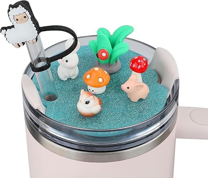 Charms Compatible with Stanley Cup Accessories,Charms for Stanley Cups H1.0&H2.0 Accessories 40oz with Silicone Straw Cover (C)