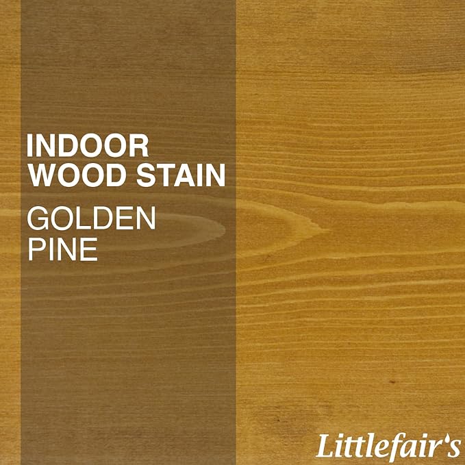 Littlefair's Wood Stain Water Based - 8.5oz/250ml - Indoor Furniture Stain Light & Dark Finishes - Special Non Toxic & Eco Friendly Formula - Wood Stain for Crafts - Color: Golden Pine
