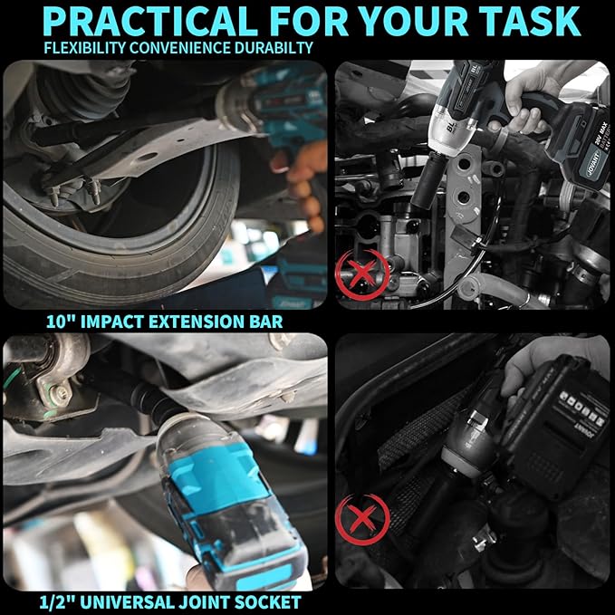 Cordless Impact Wrench Kit, 737Ft-lbs(1000N.m) Brushless Electric Impact Gun, Power Impact Wrenches with 5-Mode Speed,Torque Wrench 1/2 Drive for Car/Truck RV/Mower(No Battery)