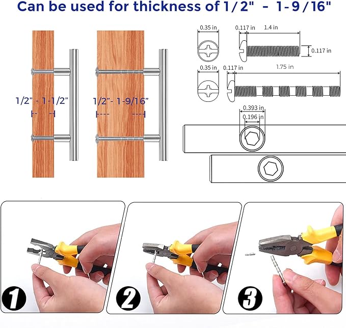 Ravinte 10 Pack | 6" Cabinet Pulls Brushed Nickel Stainless Steel Kitchen Cupboard Drawer Pulls Cabinet Handles 6 Inch Length，3-1/2 Inch Hole Center with Mounting