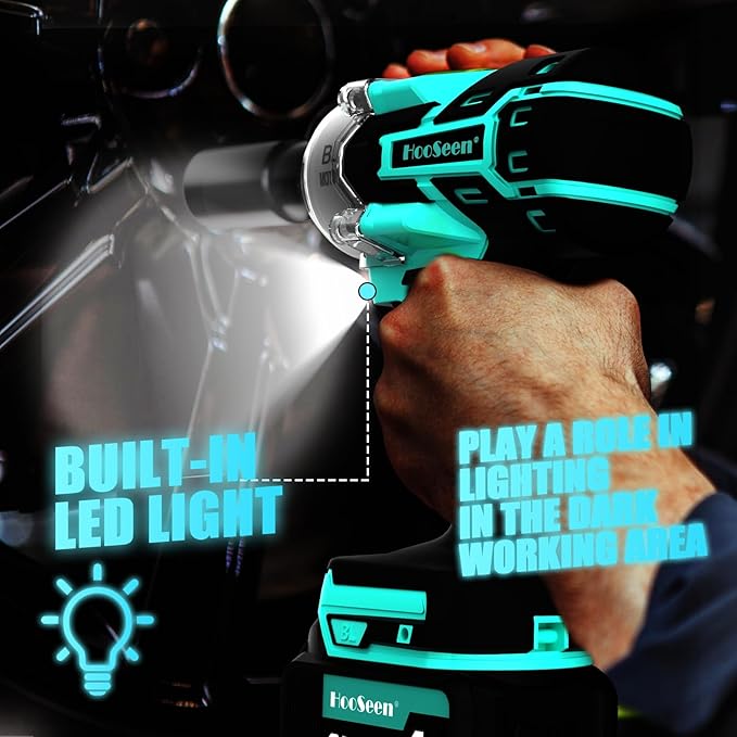 Cordless Impact Wrench Impact Driver Kit 1/2 Impact Gun 21V Brushless High Speed Torque 445 Ft-lbs Impact Drill, Electric Socket Wrenches 4.0Ah Battery Powered Half Inch Craftsman Power Tool Set