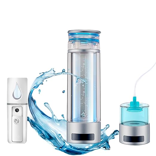 LEBLON™ High-Concentration Hydrogen Water Bottle with Skin Moisturizing Spray and Inhaler, by U.S. PEM SPE Technology, Featuring 5 MIN LED Display and 9000ppb Hydrogen Water Generator Concentration