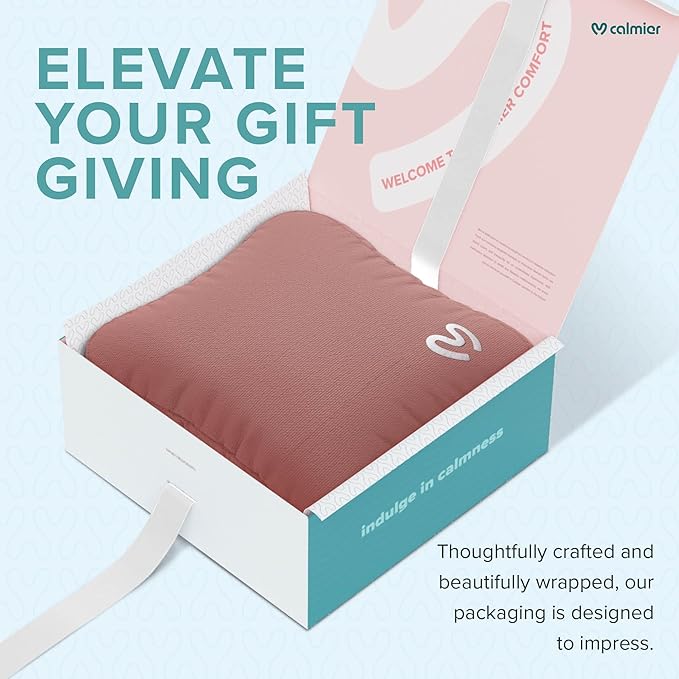 Calmier - 6 lb Sensory Weighted Pillow - Glass Bead Filled Hug Pillow - Ultra Plush Cozy Weighted Pillows for Adults and Kids - Child Sensory Pillow - Weighted Lap Pad (Pink - Fleece, 6 LBS)