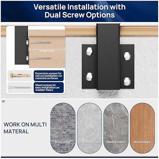 1 Pack 2.56 in. x 2.56 in. x 46 in. Aluminum Side Mount Railing Post for 36" Stair or Level Railing Kit, Black Textured Powder-Coat Finish Fascia Mount Post Level Side Post