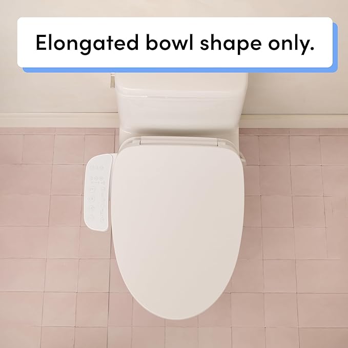 TUSHY Cloud Electronic Bidet Heated Toilet Seat (Warm Water, Air Dryer, Soft Close Lid and Seat & Night Light), Elongated