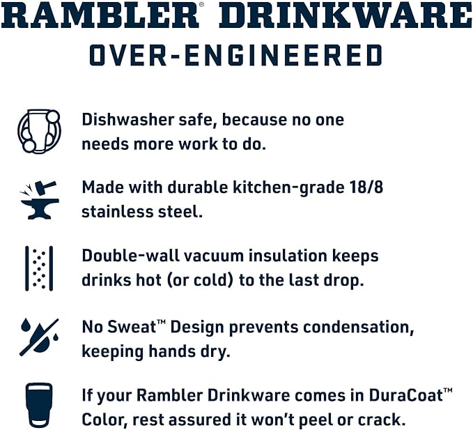 YETI Rambler 26 oz Bottle, Vacuum Insulated, Stainless Steel with Color Matching Straw Cap, Navy