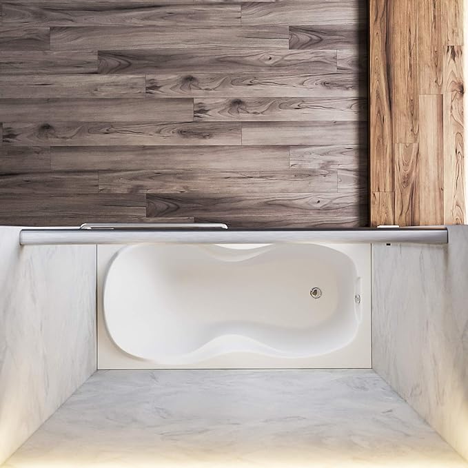 SUNNY SHOWER Glass Sliding Shower Door for Bathtub 60 W x 57.4 H inches Double Sliding Shower Bath-Tub Door 1/4 inches Clear Glass Shower Enclosure Doors for Bathroom with Brushed Nickel Finish