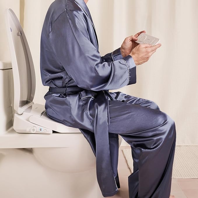 TUSHY Cloud+ Electronic Bidet Heated Toilet Seat (Intelligent Remote w/Personal Settings, Warm Water, Air Dryer, Automatic Deodorizer & Night Light), Elongated