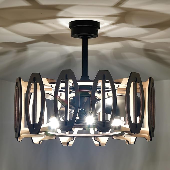 Honeykiss 17 Inch Beige Fandelier with 3 Light