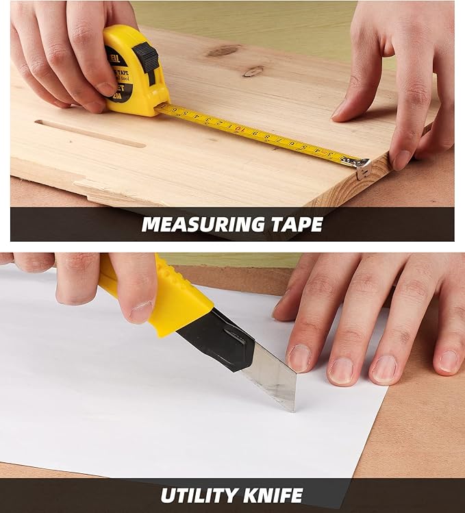 DOWELL Small Homeowner Tool Set 9 Pieces General Household Small Hand Tool Kit with Plastic Tool Box Storage Case