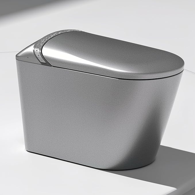 WinZo Luxury Smart Toilet with Elongated Heated Bidet Seat, Auto Flush, LED Display, Multiple Wash Modes with Starry Night Light Comfort ADA Height,(Matte Grey)