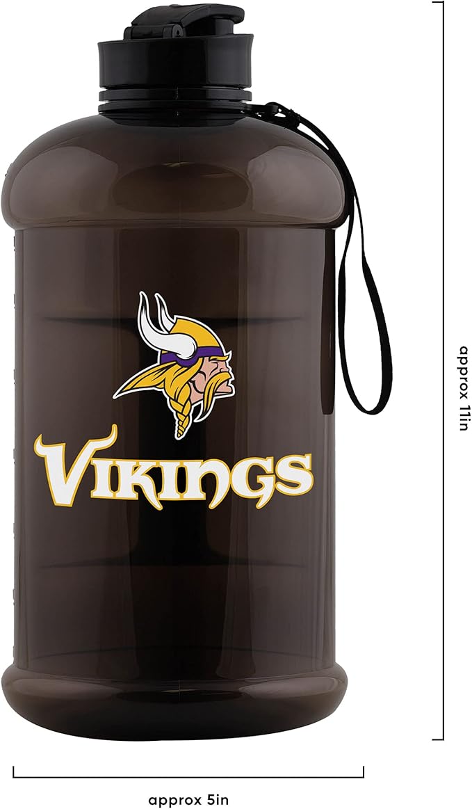 FOCO NFL Team Logo 2L Plastic Clear Large Sports Water Bottle