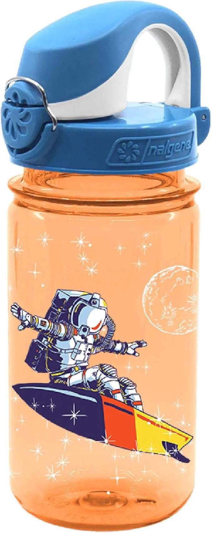 Nalgene Sustain Tritan BPA-Free Kids On The Fly Water Bottle Made with Material Derived from 50% Plastic Waste, Leak Proof, Durable, BPA Free, Carabiner Friendly, Reusable, 12 oz