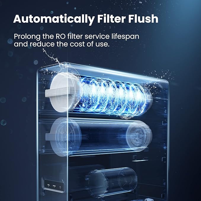COMFEE' Reverse Osmosis System, 800 GPD, 2:1 Pure to Drain, Tankless RO System, Under Sink Water Filter System, Smart LED Faucet, TDS Reduction, Automatic Flushing, USA Tech Support
