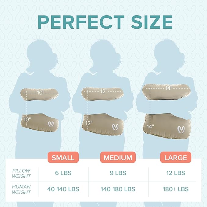 Calmier - 6 lb Sensory Weighted Pillow - Glass Bead Filled Hug Pillow - Ultra Plush Cozy Weighted Pillows for Adults and Kids - Child Sensory Pillow - Weighted Lap Pad (Tan - Minky, 6 LBS)