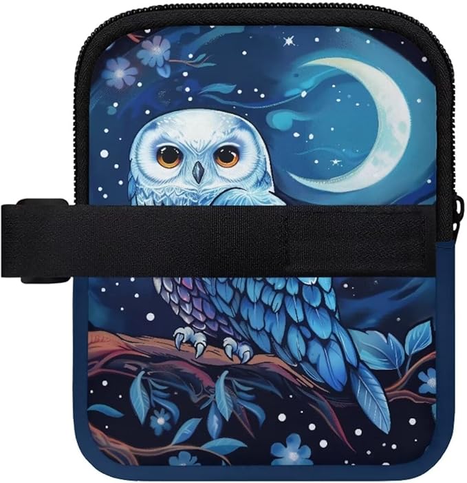 Owl Moon Stanley Cup Pouch with Adjustable Strap Water Bottle Storage Bag 20oz-40oz IceFlow Tumbler Pouch for Stanley Accessories