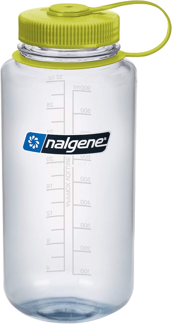 Nalgene Sustain Tritan BPA-Free Water Bottle Made with Material Derived from 50% Plastic Waste, 32 OZ, Wide Mouth