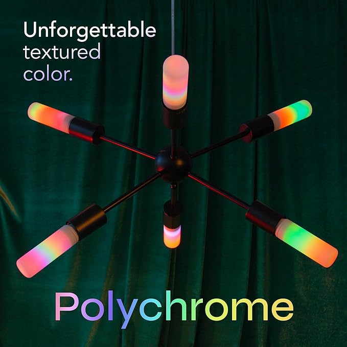 LIFX Opal Color Tube Smart LED Bulb, 104 LEDs with 52 Zones, Polychrome Flame & Morph Modes, Tunable White 1500K–9000K, Dimmable Wi-Fi RGBW Tube Light, Works with Alexa, Google, Siri, LFX/T10L/OP