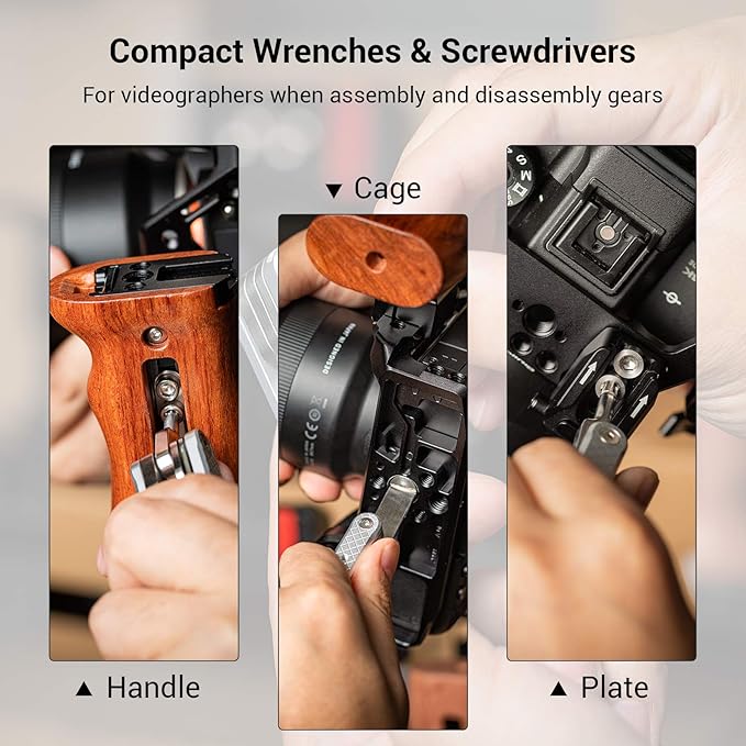 SMALLRIG Folding Tool Set with Screwdrivers and Hex Key Wrenches, Seven Functional Tools Included (Silver) - AAK2213D