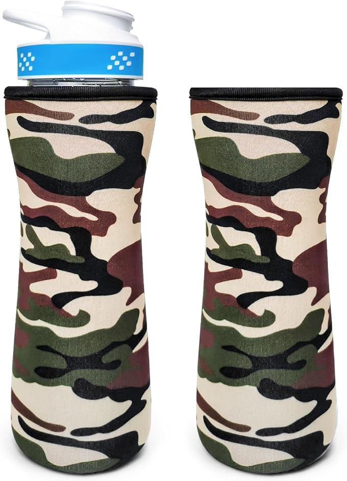 Water Bottle Sleeve Compatible with Cir-kul Water Bottle - 2 Pcs Sleeve Compatible with Cir-kul Plastic 22oz & Stainless Steel Bottle - Insulated Cover for Retaining Temperature(Camouflage-2p-22oz)