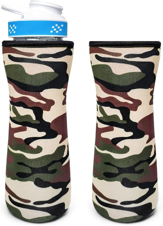 Water Bottle Sleeve Compatible with Cir-kul Water Bottle - 2 Pcs Sleeve Compatible with Cir-kul Plastic 22oz & Stainless Steel Bottle - Insulated Cover for Retaining Temperature(Camouflage-2p-22oz)