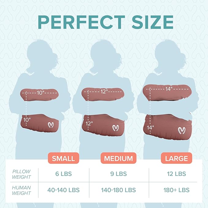 Calmier - 12 lb Sensory Weighted Pillow - Glass Bead Filled Hug Pillow - Ultra Plush Cozy Weighted Pillows for Adults and Kids - Child Sensory Pillow - Weighted Lap Pad (Pink - Fleece, 12 LBS)