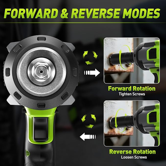 1/2 Impact Gun, 1500Nm (1100Ft-lbs) High Torque Brushless, Cordless Impact Wrench with 20V 4Ah Battery, 3-Speed, 4 Cr-V Sockets, LED Light, Variable Speed, Electric Wrench for Car Tire, Mower Lug Nut