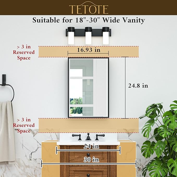 TETOTE Black Medicine Cabinet with Mirror for Bathroom 17x25 Inch Aluminum Framed Surface or Recessed Wall-Mounted Medicine Cabinets Beveled Mirror with Storage 1 Door Modern Farmhouse