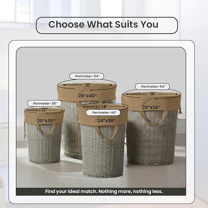 LFH Home Cotton Canvas Large Laundry Bag with Handle, Heavy Duty Drawstring Closure Washable Laundry Bags, School Travel, Home, Hotel, College Dorm, Organizer Sack, Toys Clothes 24x36-Beige