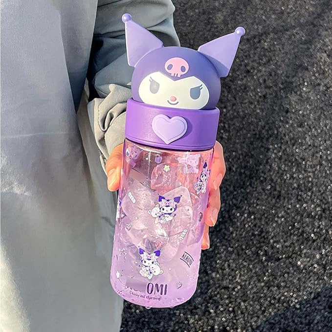 Kawaii Cartoon Water Bottle, 500ML Cute Anime Portable Drinking Bottle for Outdoor, Office, Travel, Birthday Gift
