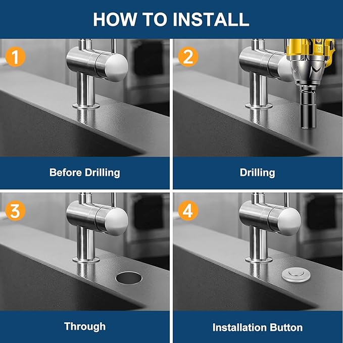 Dual Outlet Garbage Disposal Air Switch Kit, UL Listed Sink Top Air Switch for Food Waste Disposal, 3.58” Extra Long Air Button, Brushed Stainless Steel