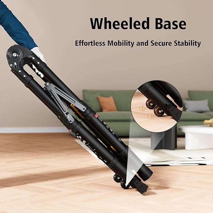 12.5 FT Telescoping A Frame Ladder, 6 Step, ANSI Certified, Type I Heavy Duty, 330lbs Max Capacity, Aluminum Extension Ladder for Home, Roof, RV; Yellow