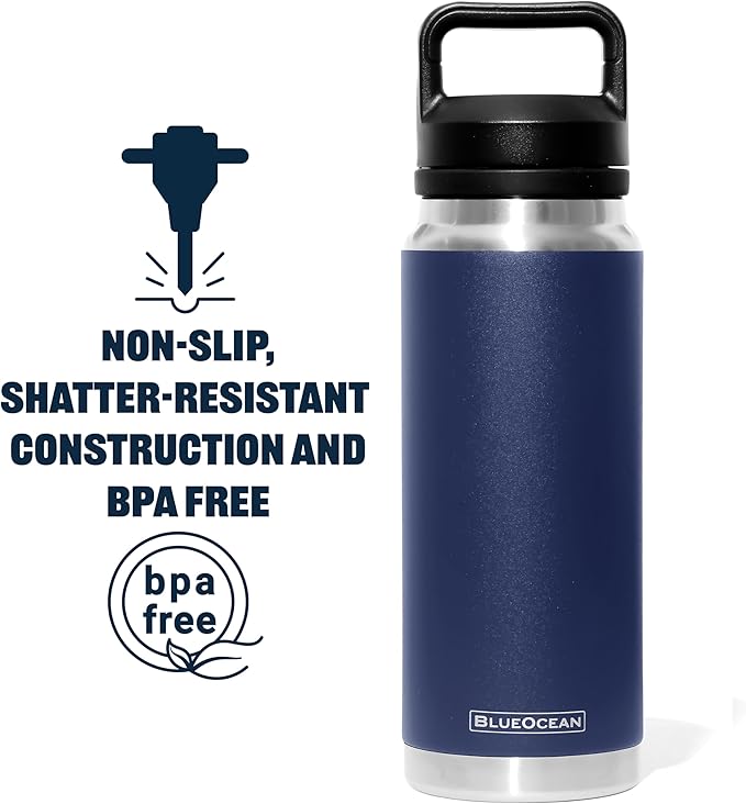 Classic 27 oz Water Bottle, Insulated Stainless Steel With Pro-Tough Lid | Perfect Insulated Water Bottle And Tumbler As Travel Water Bottle, Bike Water Bottle, Or Gym Water Bottle (Navy)
