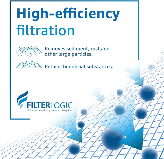 Filterlogic FXHSC 10" x 4.5" Whole House Pleated Sediment Filter, Replacement for GE® FXHSC, Culligan® R50-BBSA, Pentek R50-BB, DuPont WFHDC3001, American Plumber W50PEHD, GXWH40L, Pack of 2