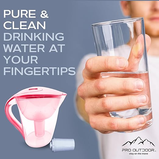 Purified Clean Crystal-Clear Water Filter Pitcher: Experience Enhanced Extraordinary Refreshing Hydration, Enjoying Convenience, Efficient and Quality You Deserve (Red - 3.8 LTS)