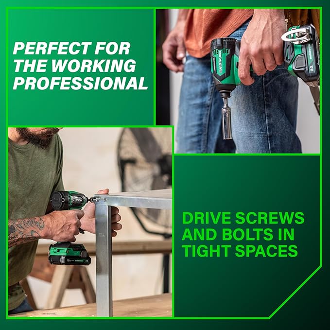 Metabo HPT 18V MultiVolt Cordless Brushless Impact Driver Kit, Compact Lightweight Impact Driver Set with 2 Lithium-Ion Metabo Batteries, Charger, 1/4-Inch Quick Change Chuck, High Torque, WH18DEX