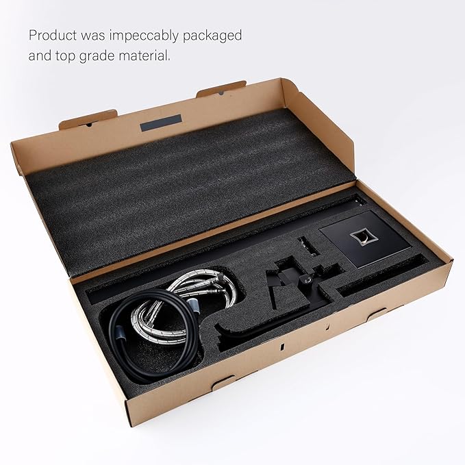 BAGNOLUX Solid Brass Floor Mount Bathtub Faucet Free Standing Tub Faucet Freestanding Tub Filler Matte Black High Flow Rate Swivel Spout with Hand Shower, ‎YGSLT-FANG-BLACK