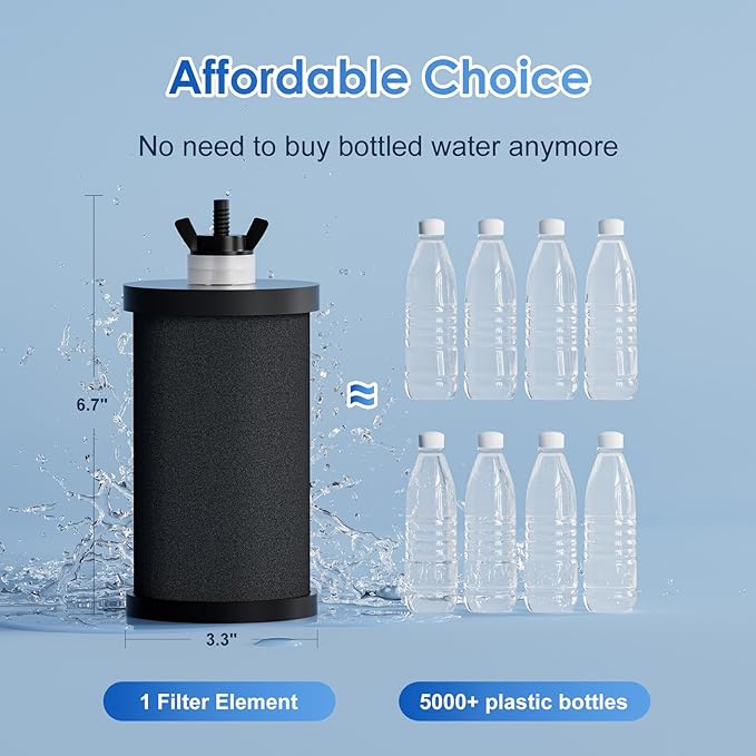 PM-2 Black Purification Elements, Replacement Filters for PM-2/PB-2/BB8-2 Purification Elements and Gravity Water Filter System (2 Pack) (Black)