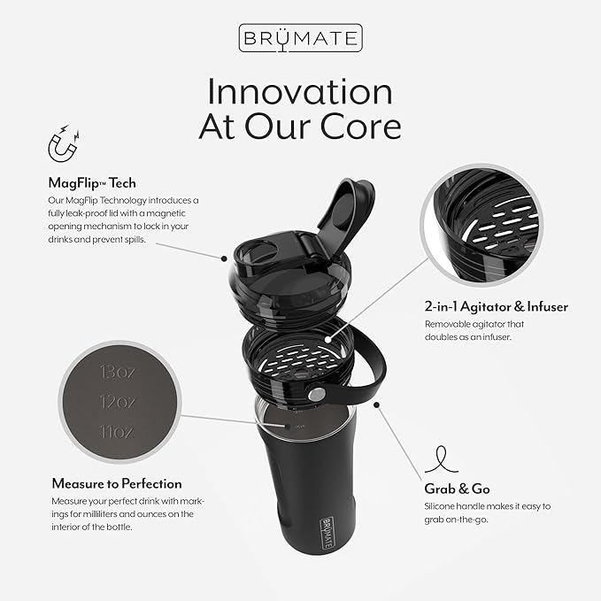 BrüMate MultiShaker Blender Shaker Bottle | 100% Leakproof Insulated Stainless Steel Shaker Bottle | Protein Shaker Bottle, and Pre Workout Bottle for the Gym | 26oz (Neon Pink)