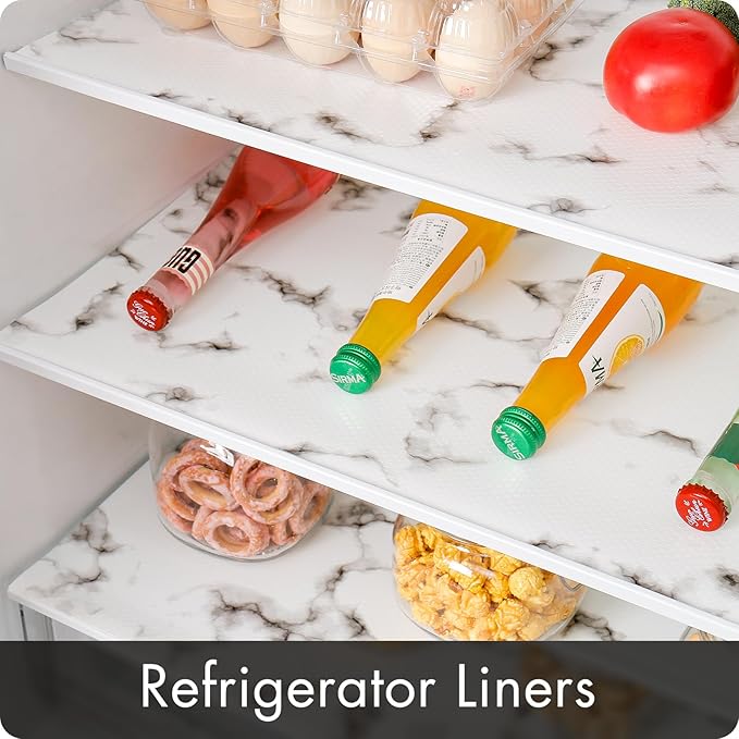 Shelf Drawer Liner for Kitchen Cabinets, Non Adhesive Drawer Liner for Kitchen, Waterproof Cabinet Liners with Modern Pattern, EVA Washable Shelf Paper for Refrigerator/Pantry/Dresser/Wire Shelving