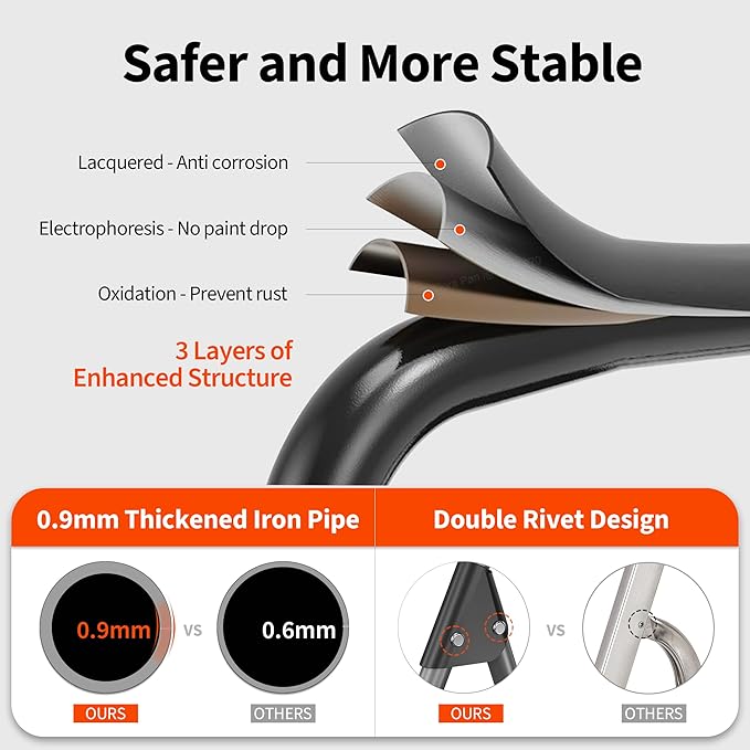 3 Step Ladder, Folding Step Stool with Anti-Slip Wide Pedal, Soft Handle, Anti-Slip Feet, Sturdiest Steel Construction, 900lbs Capacity Steel Ladder for Home and Office, Grey