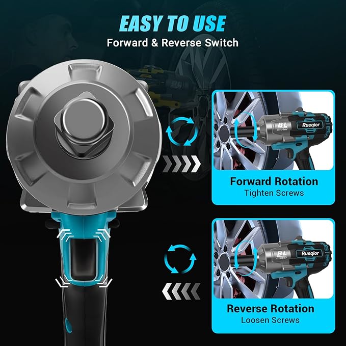 Cordless Impact Wrench 1/2" for Makita 18V Battery, Impact Wrench 1500FT-LBS(2000N.m) High Torque Brushless Electric Impact, with 4 Modes Power Impact Driver for Car, Truck, Mower (No Battery)